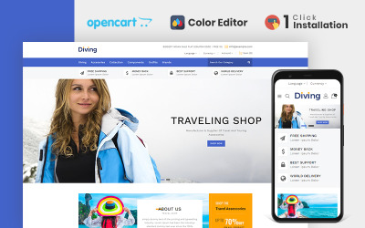 Búvárkodás Utazási kiegészítők Áruház Opencart téma