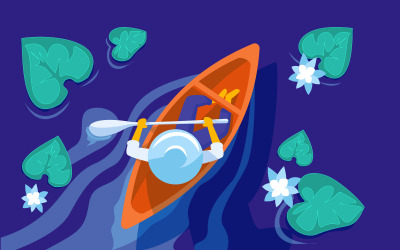 Free Boatman In Leak Illustration Concept Vector