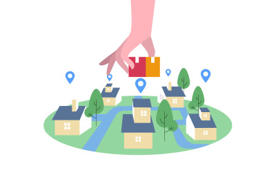 Free Home Delivery Illustration Concept Vector