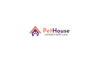 Modello di progettazione del logo della casa degli animali domestici