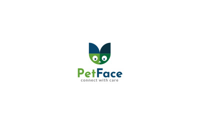 Modelo de design de logotipo de cara de animal de estimação