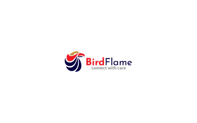 Plantilla de diseño de logotipo de llama de pájaro