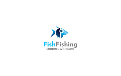 Plantilla de diseño de logotipo de pesca de peces