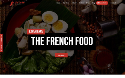 Salade - Fransız Restoranı HTML5 Açılış Sayfası Şablonu