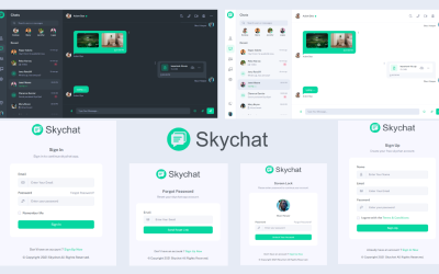 Skychat - aplicativo de bate-papo HTML responsivo Bootstrap 5