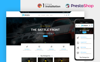 Тема Prestashop для игрового магазина Ridex