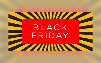Black Friday Sale Banner On Matte Black and yellow Color Background Design Template
