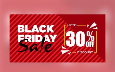 Black Friday Sales Banner with 30% Off Abstract Background Design