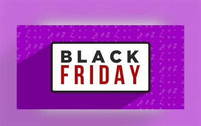 Black Friday Sales Banner with  Purple Color &amp;amp; Abstract Background Design