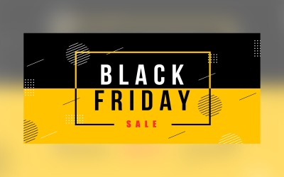Black Friday-verkoopbanner op ontwerpsjabloon met zwarte en gele kleur als achtergrond