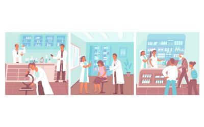 Vaccination Illustration Plat Vector Illustration Concept