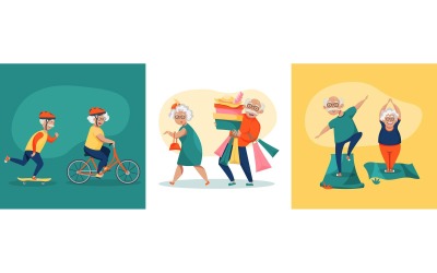 Elderly People Design Concept 2 Vector Illustration Concept