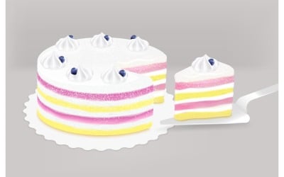 Cake Piece Realistic Vector Illustration Concept