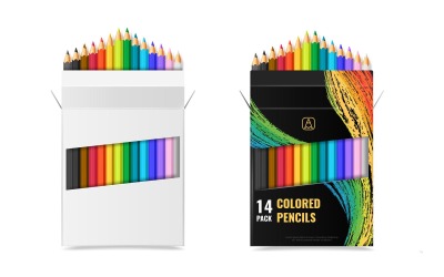 Realistic Colored Pencils Vector Illustration Concept