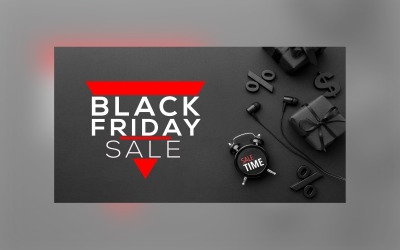Black Friday grote verkoop banner mat zwarte kleur achtergrond ontwerpsjabloon