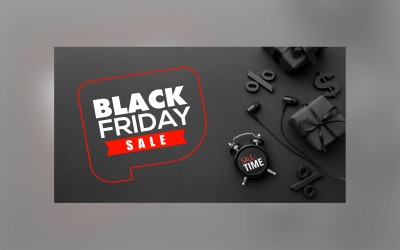 Modelo de fundo preto fosco do banner de grande venda da sexta-feira negra