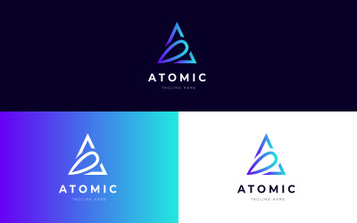 Atomic A Letter Logo Design Sablon