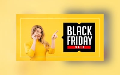 Black Friday Big Sale Banner mit gelber Hintergrund-Design-Vorlage