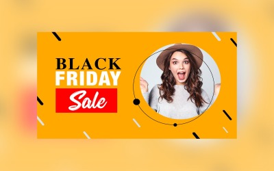 Black Friday Grote Verkoop Banner Oranje Kleur Achtergrond Ontwerpsjabloon