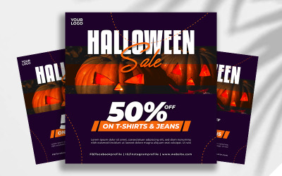 Modèle de publication sur les médias sociaux d'Halloween