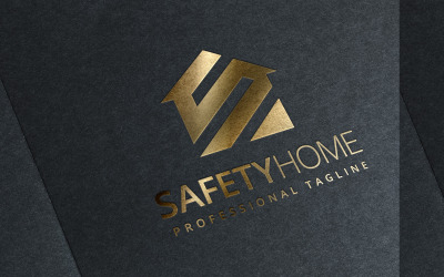 Modello di logo immobiliare per la casa di sicurezza