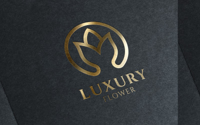 Modelo de design de logotipo de flores luxuosas