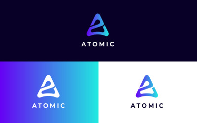 Modelo de logotipo Atomic A Letter