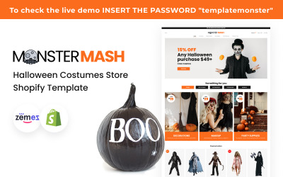 Monster Mash - Negozio di costumi di Halloween Shopify Template