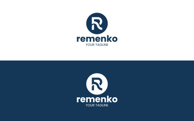 Remenko R brev logotyp formgivningsmall
