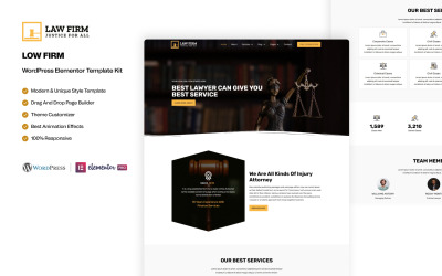 Advokatbyrå - WordPress Elementor Kit för juridik och advokater