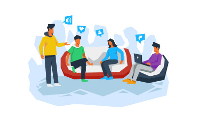 Free Friend Making Discussion Together Illustration Concept