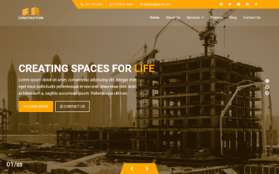 Konstruktion - Joomla 4-Vorlage mit vorgefertigten Websites