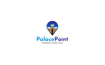 Modello di progettazione del logo del punto del palazzo