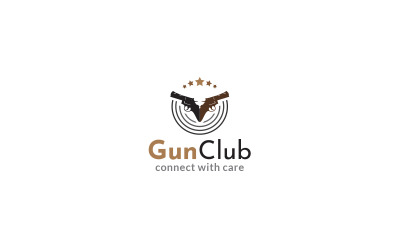 Modelo de design de logotipo do clube de armas