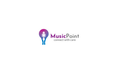 Modelo de design de logotipo do Music Point