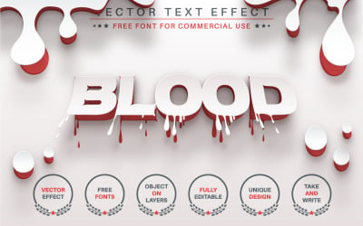 Origami Blood - Editable Text Effect, Font Style, Graphic Illustration