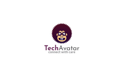 Plantilla de diseño de logotipo de avatar de tecnología