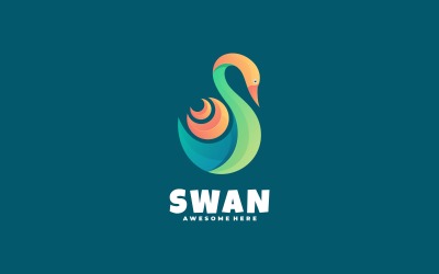 Plantillas de logotipos coloridos de cisnes