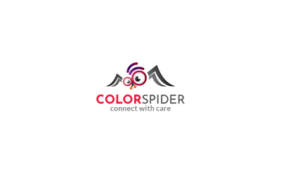 Szablon projektu logo kolorowego pająka