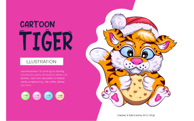 Vector de dibujos animados tigre 2022