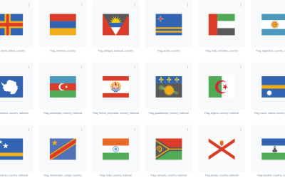 Wereldvlaggen en Wereld Nationale Vlaggen Iconset sjabloon
