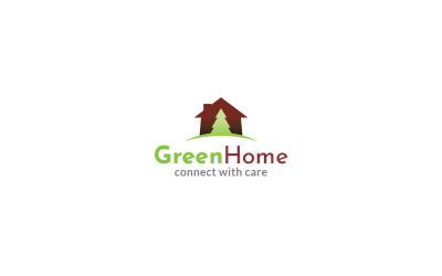 Zöld otthoni nézet Logo tervezősablon