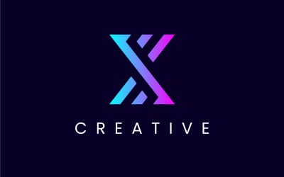 Abstract X Letter Logo Design Template