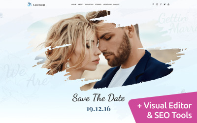 Düğün Daveti Moto CMS Web Sitesi Şablonu