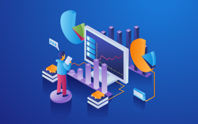 Free Modern Flat Design Isometric Data Analysis Illustration Concept