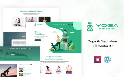 Йога-медитация - Здоровье и фитнес - Готовый к использованию комплект Elementor