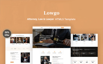 Lowgo - Ügyvéd, jogász és ügyvéd reszponzív webhelysablon