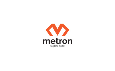 M Letter Metron Logo Design Template