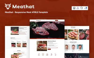 Meathat - Modèle de site Web de viande réactif