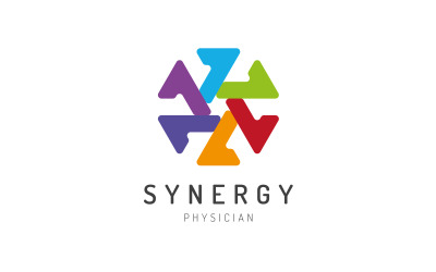Modelo de design de logotipo de sinergia para seu projeto